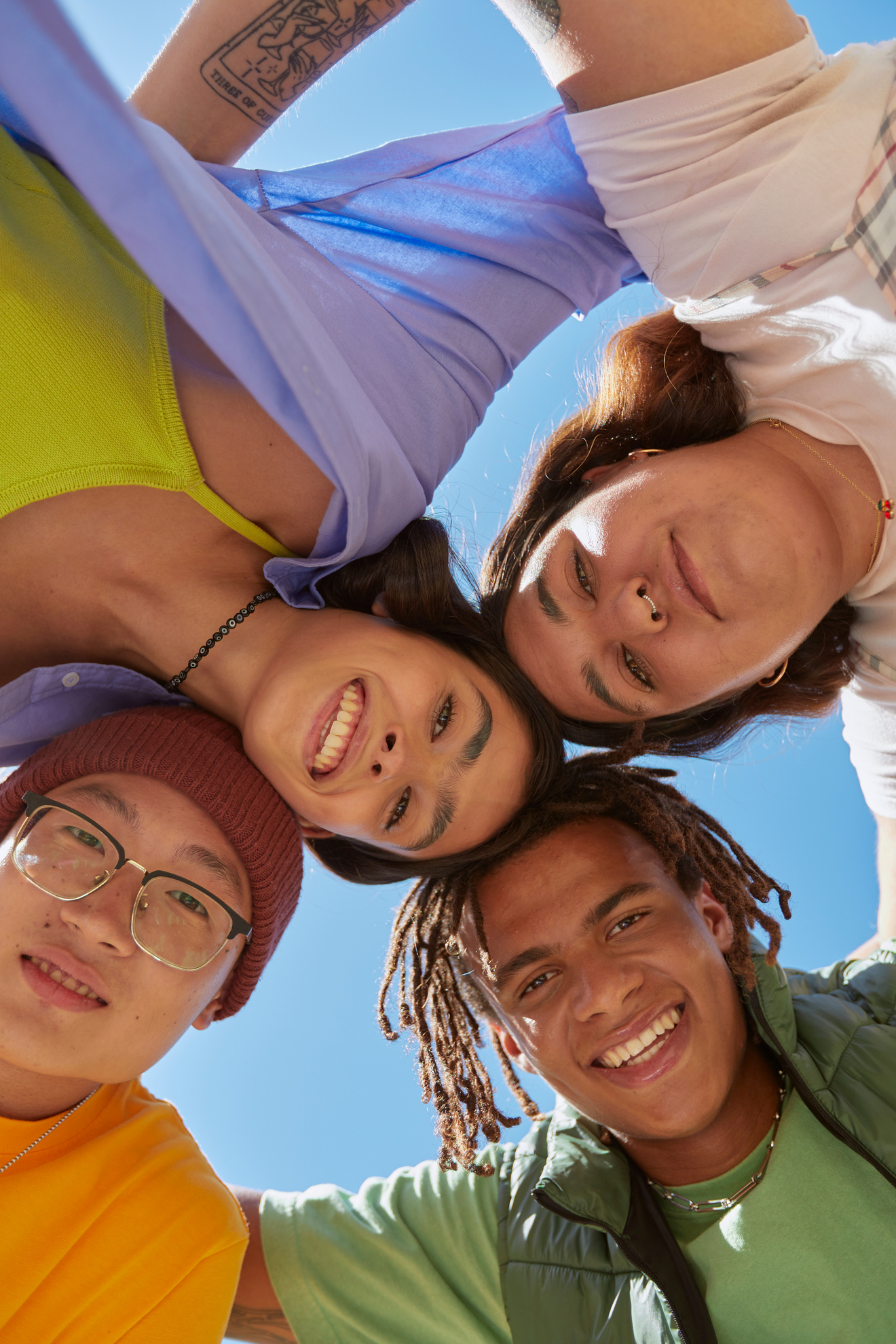 Digital Youth-topia Portrait of Young Friend Group Outdoors